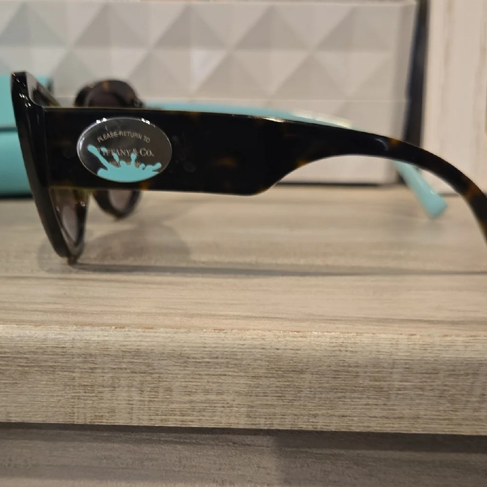 Tiffany & Co. Dark Brown Sunglasses with Turquoise Case - Picture 3 of 16